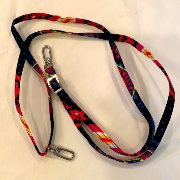💐5/25 Vera Bradley dark colorful floral pattern lanyard ID holder - Picture 2 of 4